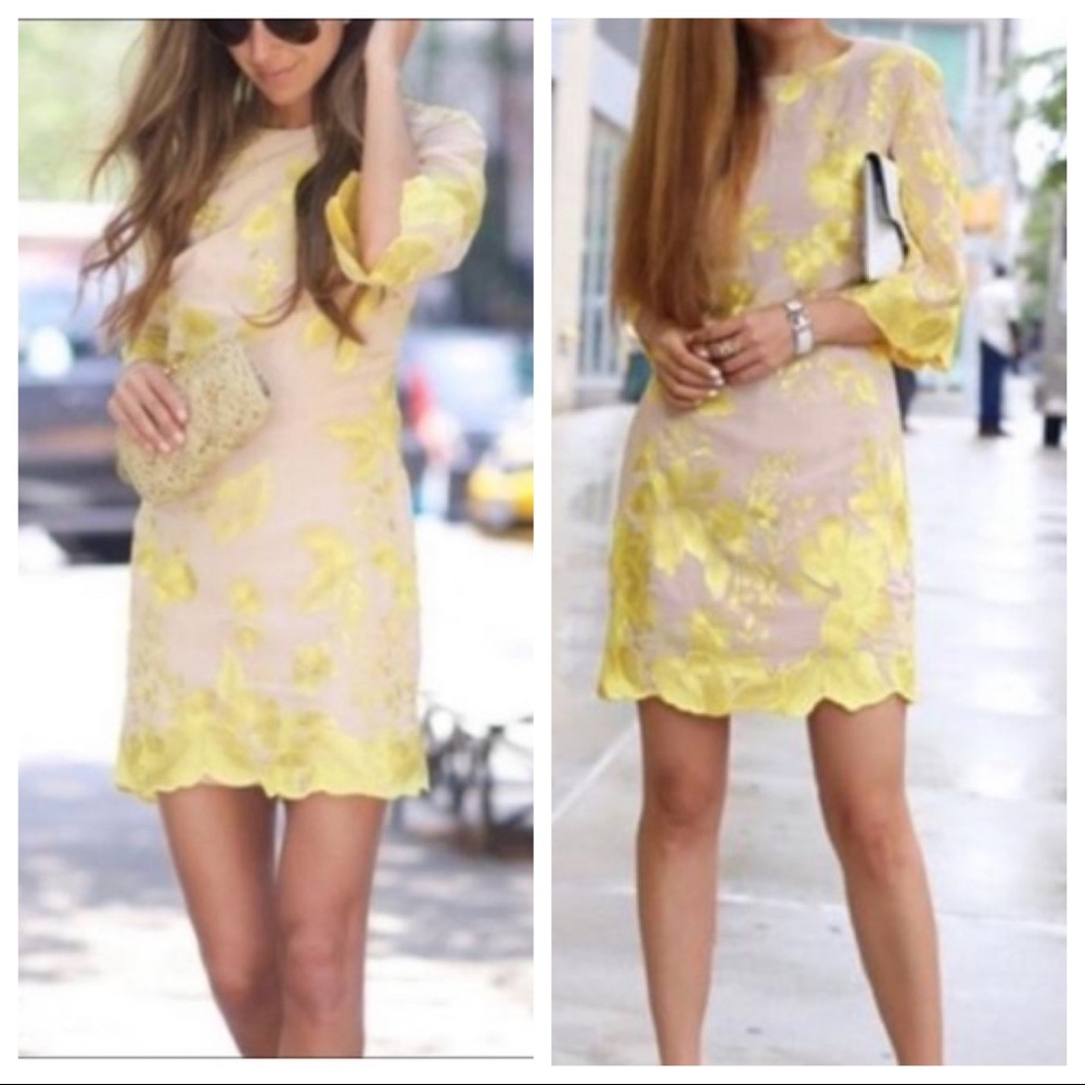 Dress the Population Canary Sand Paige Mini Cocktail Dress